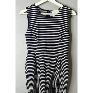 KATE SPADE DRESS,New York Mariella Striped cap-sleeve dress Navy White Striped 8